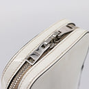 PRADA Chain Shoulder Bag Leather White Silver Auth 202662-14