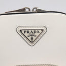 PRADA Chain Shoulder Bag Leather White Silver Auth 202662-15