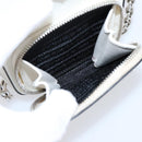 PRADA Chain Shoulder Bag Leather White Silver Auth 202662-20