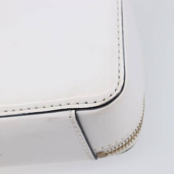 VALENTINO Shoulder Bag Leather White Gold Auth 202663A