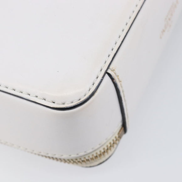 VALENTINO Shoulder Bag Leather White Gold Auth 202663A