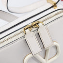 VALENTINO Shoulder Bag Leather White Gold Auth 202663A-21
