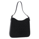 CELINE C Macadam Canvas Shoulder Bag Suede Black Silver Auth 202665A-1