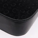 CELINE C Macadam Canvas Shoulder Bag Suede Black Silver Auth 202665A-14