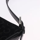 CELINE C Macadam Canvas Shoulder Bag Suede Black Silver Auth 202665A-16