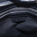 CELINE C Macadam Canvas Shoulder Bag Suede Black Silver Auth 202665A-18