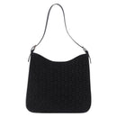 CELINE C Macadam Canvas Shoulder Bag Suede Black Silver Auth 202665A-2