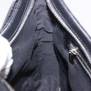 CELINE C Macadam Canvas Shoulder Bag Suede Black Silver Auth 202665A-21