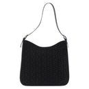 CELINE C Macadam Canvas Shoulder Bag Suede Black Silver Auth 202665A-3