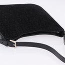 CELINE C Macadam Canvas Shoulder Bag Suede Black Silver Auth 202665A-6