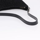 CELINE C Macadam Canvas Shoulder Bag Suede Black Silver Auth 202665A-7