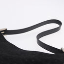 CELINE C Macadam Canvas Shoulder Bag Suede Black Silver Auth 202665A-8