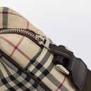 BURBERRY Nova Check Shoulder Bag Canvas Beige Silver Auth 202667-14