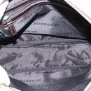 BURBERRY Nova Check Shoulder Bag Canvas Beige Silver Auth 202667-16