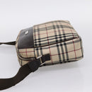BURBERRY Nova Check Shoulder Bag Canvas Beige Silver Auth 202667-4