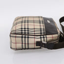 BURBERRY Nova Check Shoulder Bag Canvas Beige Silver Auth 202667-5