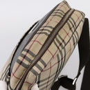 BURBERRY Nova Check Shoulder Bag Canvas Beige Silver Auth 202667-6