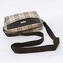 BURBERRY Nova Check Shoulder Bag Canvas Beige Silver Auth 202667-7