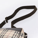 BURBERRY Nova Check Shoulder Bag Canvas Beige Silver Auth 202667-8