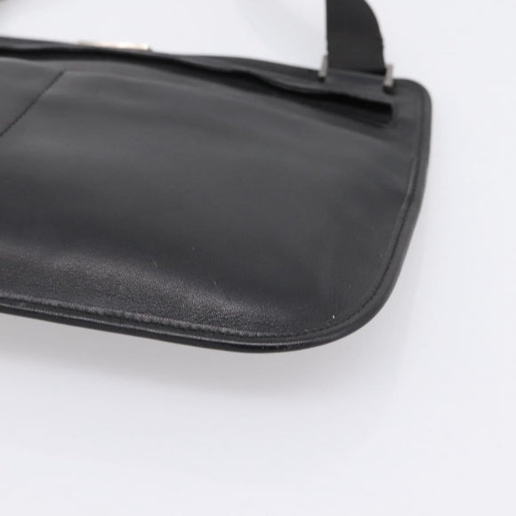 GUCCI Shoulder Bag Leather Black Silver 001 3364 Auth 202668