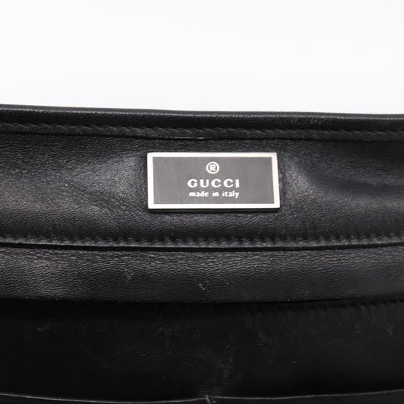 GUCCI Shoulder Bag Leather Black Silver 001 3364 Auth 202668