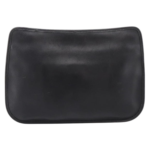 GUCCI Shoulder Bag Leather Black Silver 001 3364 Auth 202668