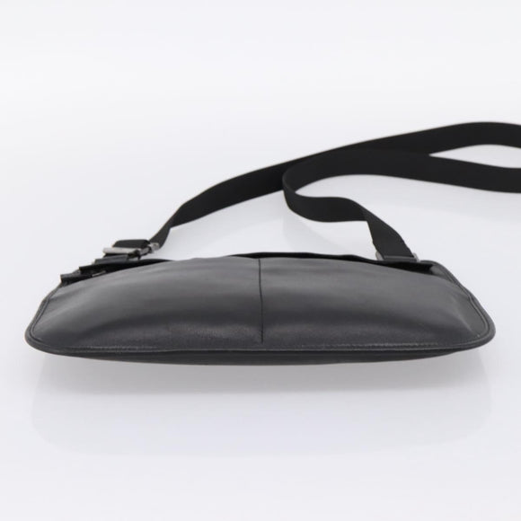 GUCCI Shoulder Bag Leather Black Silver 001 3364 Auth 202668