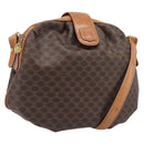 CELINE Macadam Canvas Shoulder Bag PVC Leather Brown Gold Auth 202674-1