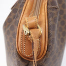 CELINE Macadam Canvas Shoulder Bag PVC Leather Brown Gold Auth 202674-9