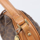 CELINE Macadam Canvas Shoulder Bag PVC Leather Brown Gold Auth 202674-10