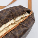 CELINE Macadam Canvas Shoulder Bag PVC Leather Brown Gold Auth 202674-6