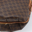 CELINE Macadam Canvas Shoulder Bag PVC Leather Brown Gold Auth 202674-18