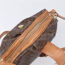 CELINE Macadam Canvas Shoulder Bag PVC Leather Brown Gold Auth 202674-21