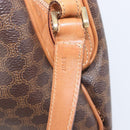 CELINE Macadam Canvas Shoulder Bag PVC Leather Brown Gold Auth 202674-12