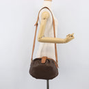 CELINE Macadam Canvas Shoulder Bag PVC Leather Brown Gold Auth 202674-29