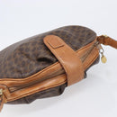 CELINE Macadam Canvas Shoulder Bag PVC Leather Brown Gold Auth 202674-14