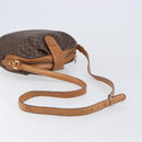 CELINE Macadam Canvas Shoulder Bag PVC Leather Brown Gold Auth 202674-7