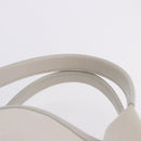 BALENCIAGA Navy Cabas Hand Bag Canvas Ivory Silver 339933 Auth 202675A-11