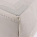 BALENCIAGA Navy Cabas Hand Bag Canvas Ivory Silver 339933 Auth 202675A-14