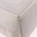 BALENCIAGA Navy Cabas Hand Bag Canvas Ivory Silver 339933 Auth 202675A-15