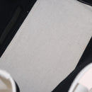BALENCIAGA Navy Cabas Hand Bag Canvas Ivory Silver 339933 Auth 202675A-19