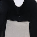 BALENCIAGA Navy Cabas Hand Bag Canvas Ivory Silver 339933 Auth 202675A-20