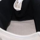 BALENCIAGA Navy Cabas Hand Bag Canvas Ivory Silver 339933 Auth 202675A-21