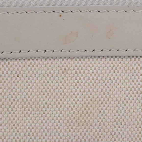 BALENCIAGA Navy Cabas Hand Bag Canvas Ivory Silver 339933 Auth 202675A
