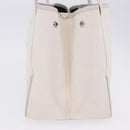 BALENCIAGA Navy Cabas Hand Bag Canvas Ivory Silver 339933 Auth 202675A-4