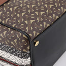 BURBERRY Monogram Cube Hand Bag PVC Brown Gold Auth 202676-11