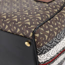 BURBERRY Monogram Cube Hand Bag PVC Brown Gold Auth 202676-12