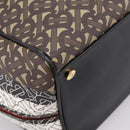 BURBERRY Monogram Cube Hand Bag PVC Brown Gold Auth 202676-13