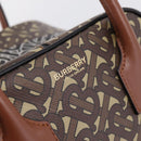BURBERRY Monogram Cube Hand Bag PVC Brown Gold Auth 202676-14