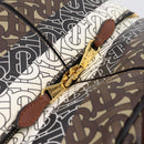 BURBERRY Monogram Cube Hand Bag PVC Brown Gold Auth 202676-15